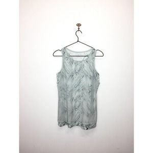 Athleta Palm Radiance Double Layer mint green gray tank top sheer overlay Small